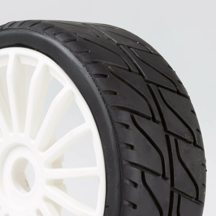 100230X - Tyre 180 mm Asphalt Blue HARD+ 17 RH Wheel White