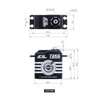 AGFRC - 78KG HV 0.082Sec High Speed Brushless Waterproof 1/5 Servo (A200BHMW)