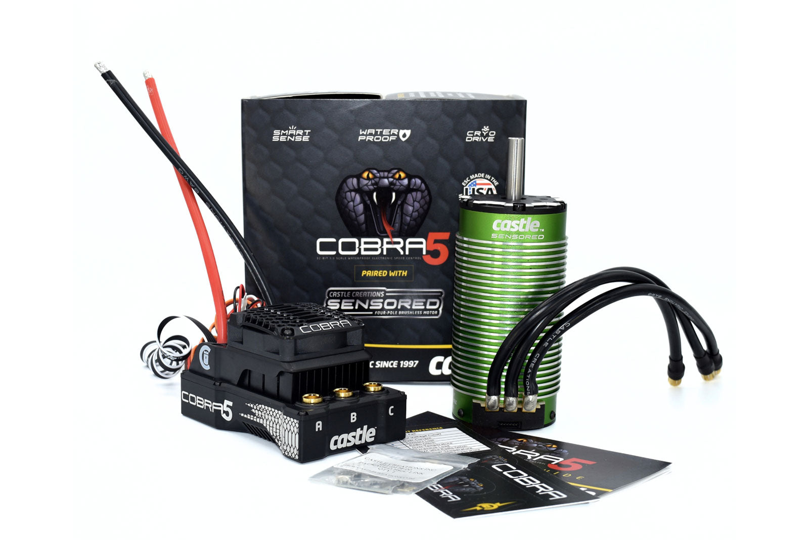 Castle Creations - Cobra 5, 8S, 33.6V ESC, 20A PEAK BEC w/2028