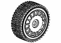 100235X - Tyre 160 mm Dirt-Xross Rally Blue Soft + Wheel