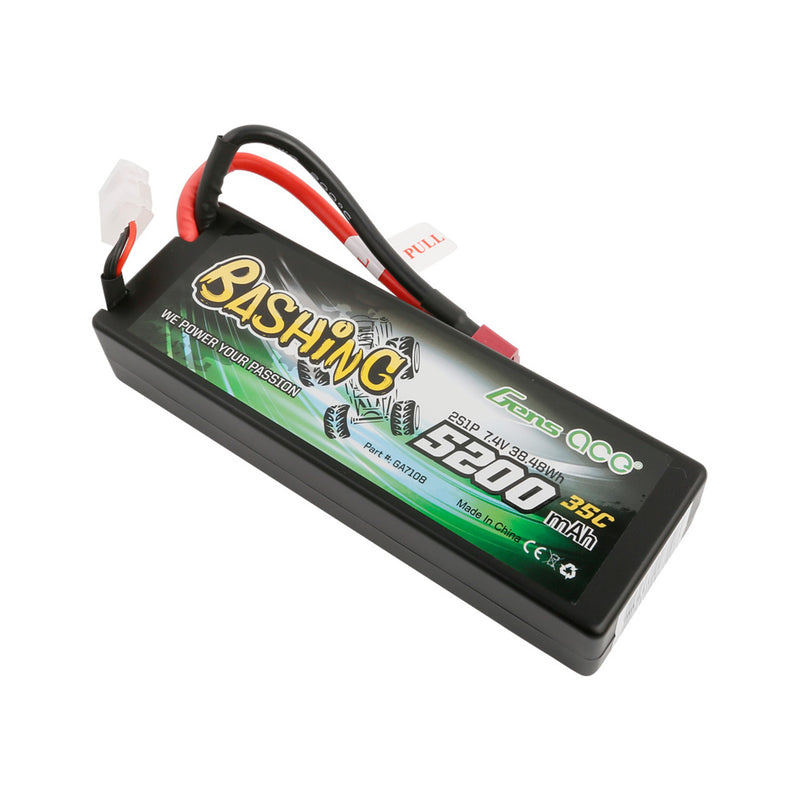 Gens Ace Bashing Series 5200mAh 7.4V 2S1P 35C Car Lipo Battery Pack Hardcase  With Deans Plug