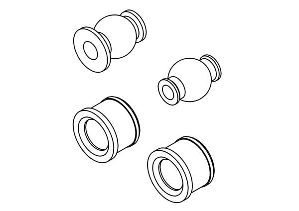 341001S - Alloy Rose Joint Ball and Composite Inserts