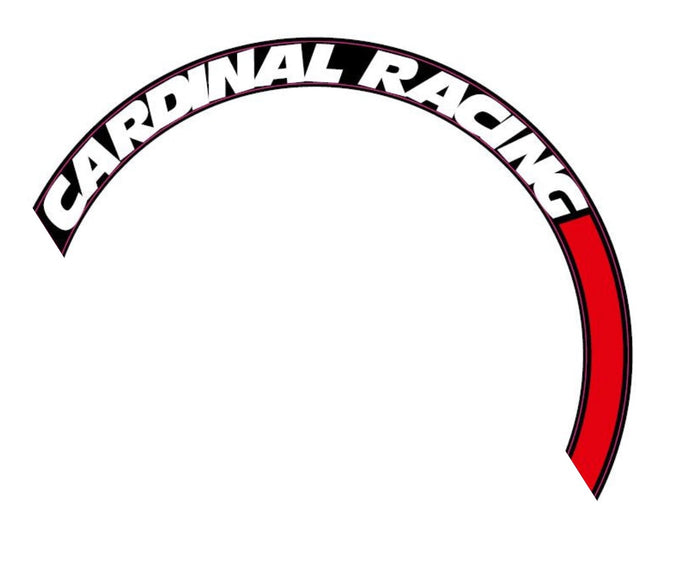 002 - Cardinal Racing Tire Decal / Sticker with stripe.