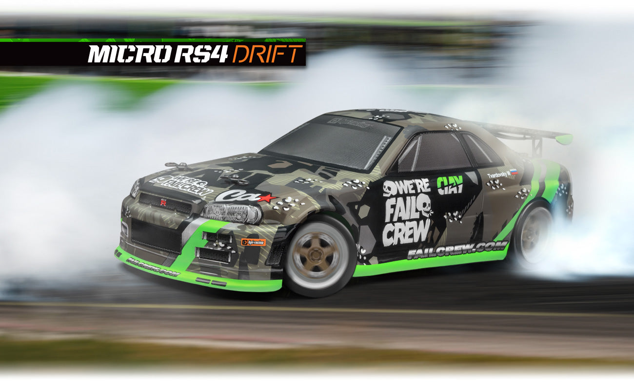 HPI Racing - Micro RS4 Drift Fail Crew Nissan Skyline R34 GT-R RTR Ready To  Run w/ Battery & Charger