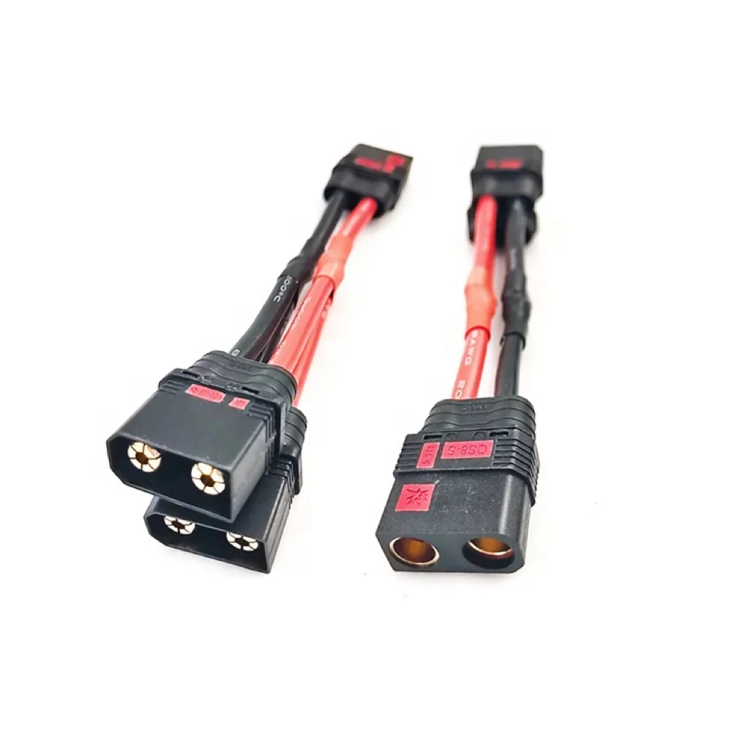 Anti Spark QS8-S Connector QS8 Female to Male Parallel Y Wire Harness Adapter Cable 8AWG