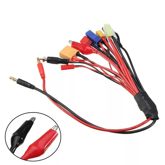Multi Function 10 IN 1 Charging Cable XT60 Deans JST Convert Connector For RC Lipo Battery