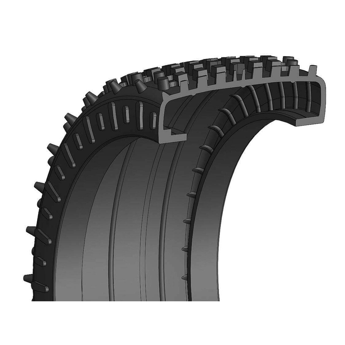 100207X - Tyre 180 Mm Micro Stud V2 Bm Lw + Wheel White